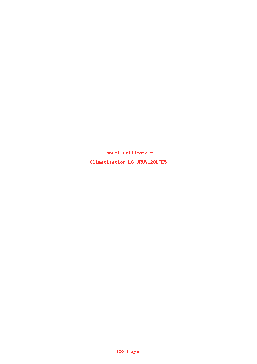Page 1 de la notice Manuel utilisateur LG JRUV120LTE5