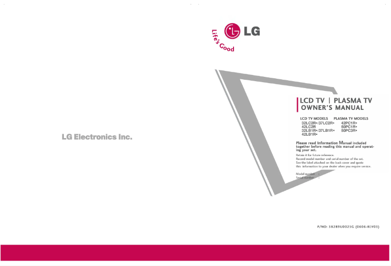 Page 1 de la notice Manuel utilisateur LG 50PC1R-TH