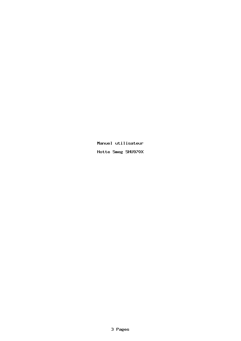 Page 1 de la notice Manuel utilisateur Smeg SHU970X
