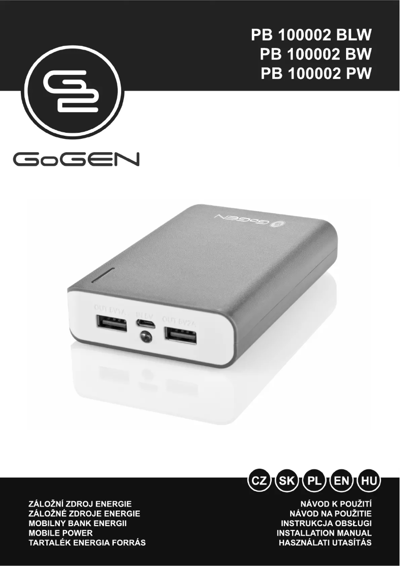 Page 1 de la notice Manuel utilisateur GoGen PB 100002 BLW