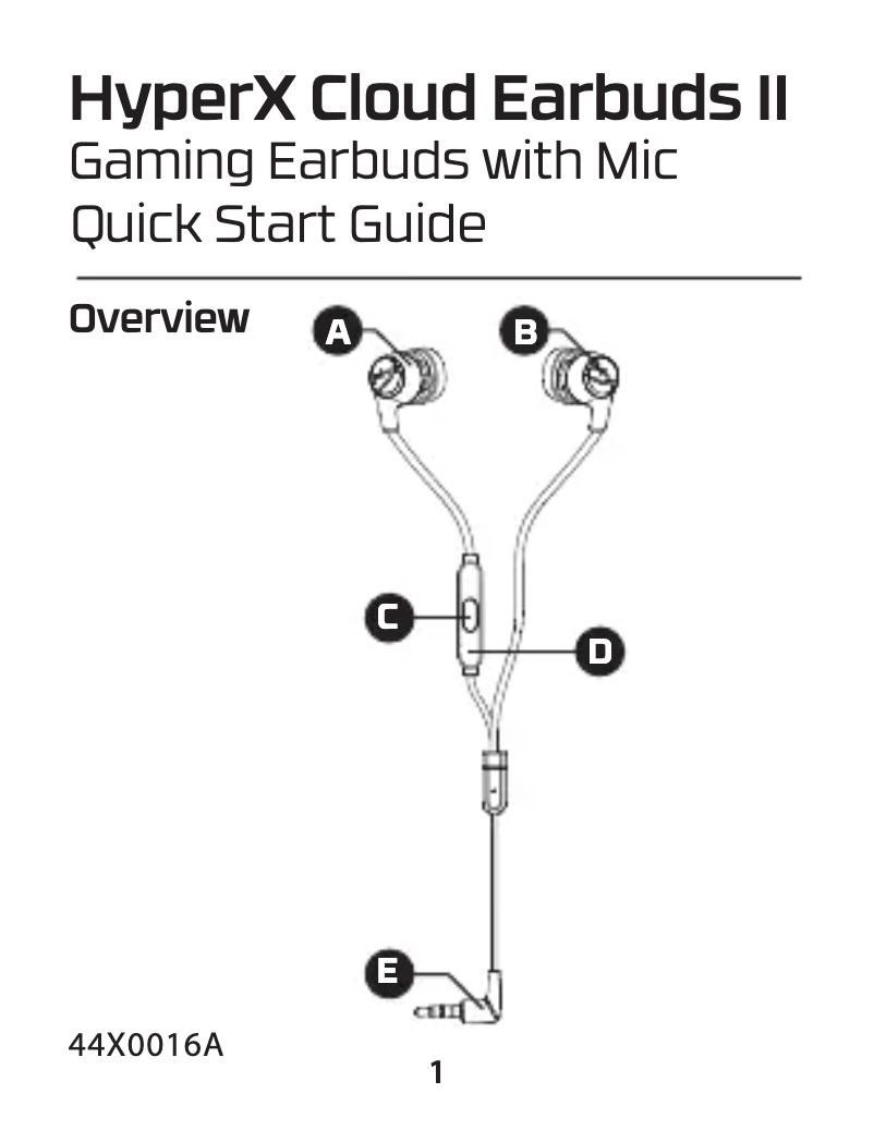Página 1 del manual Manual de usuario HyperX Cloud Earbuds II