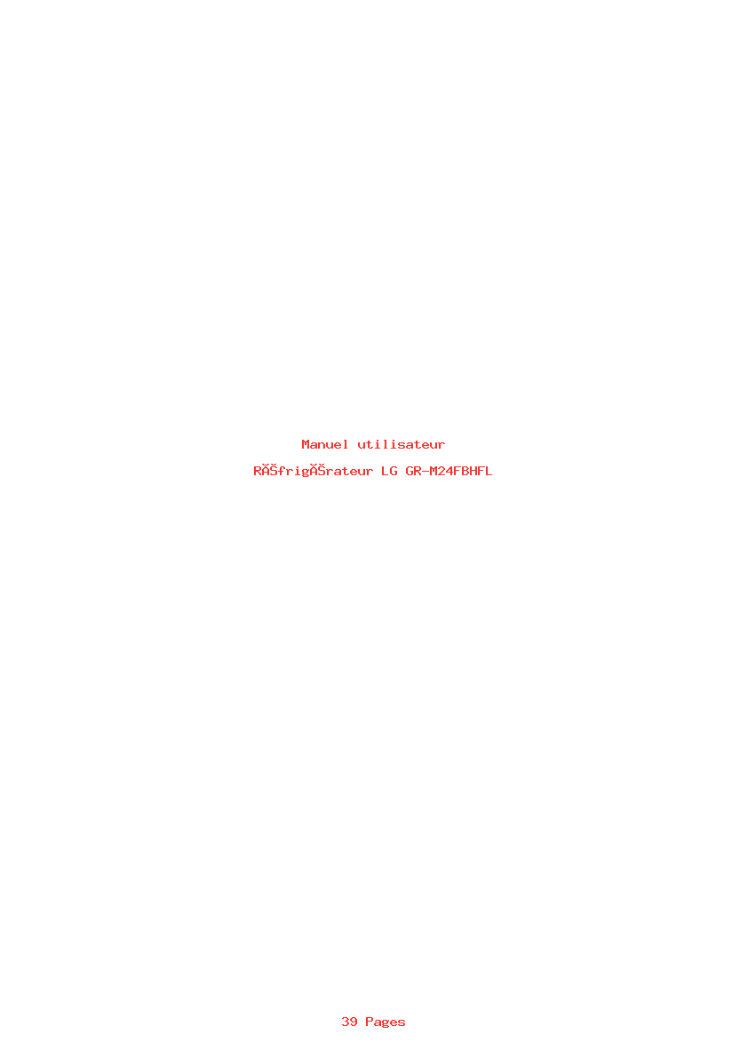Page 1 de la notice Manuel utilisateur LG GR-M24FBHFL