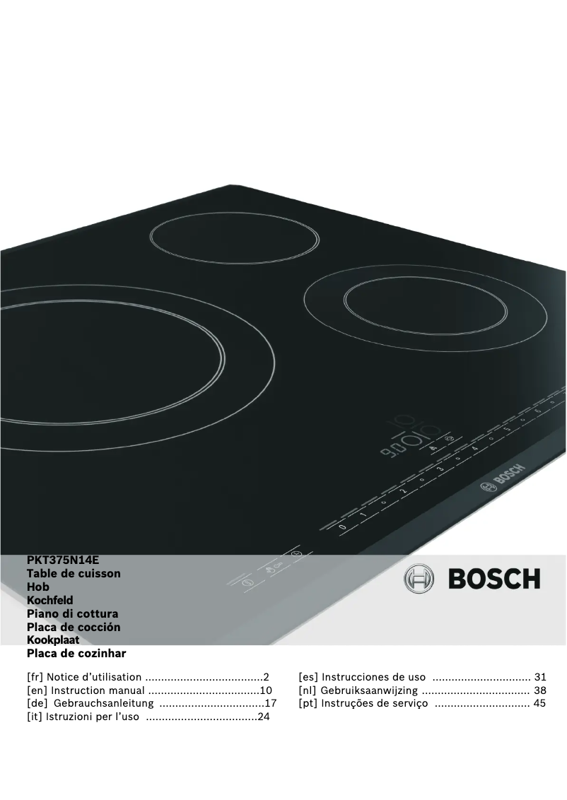 Page 1 of the manual User Manual Bosch PKT375N14E