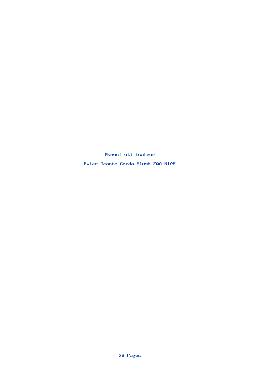 Page 1 de la notice Manuel utilisateur Deante Corda Flush ZQA N10F