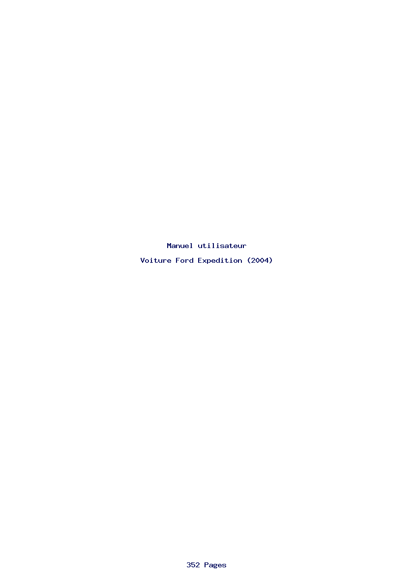 Page 1 de la notice Manuel utilisateur Ford Expedition (2004)