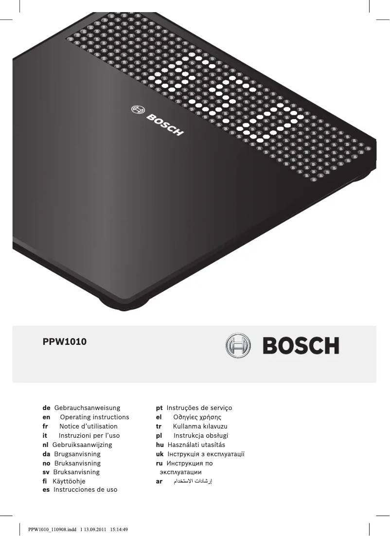 Page 1 de la notice Manuel utilisateur Bosch PPW1010 AxxenceCrystal