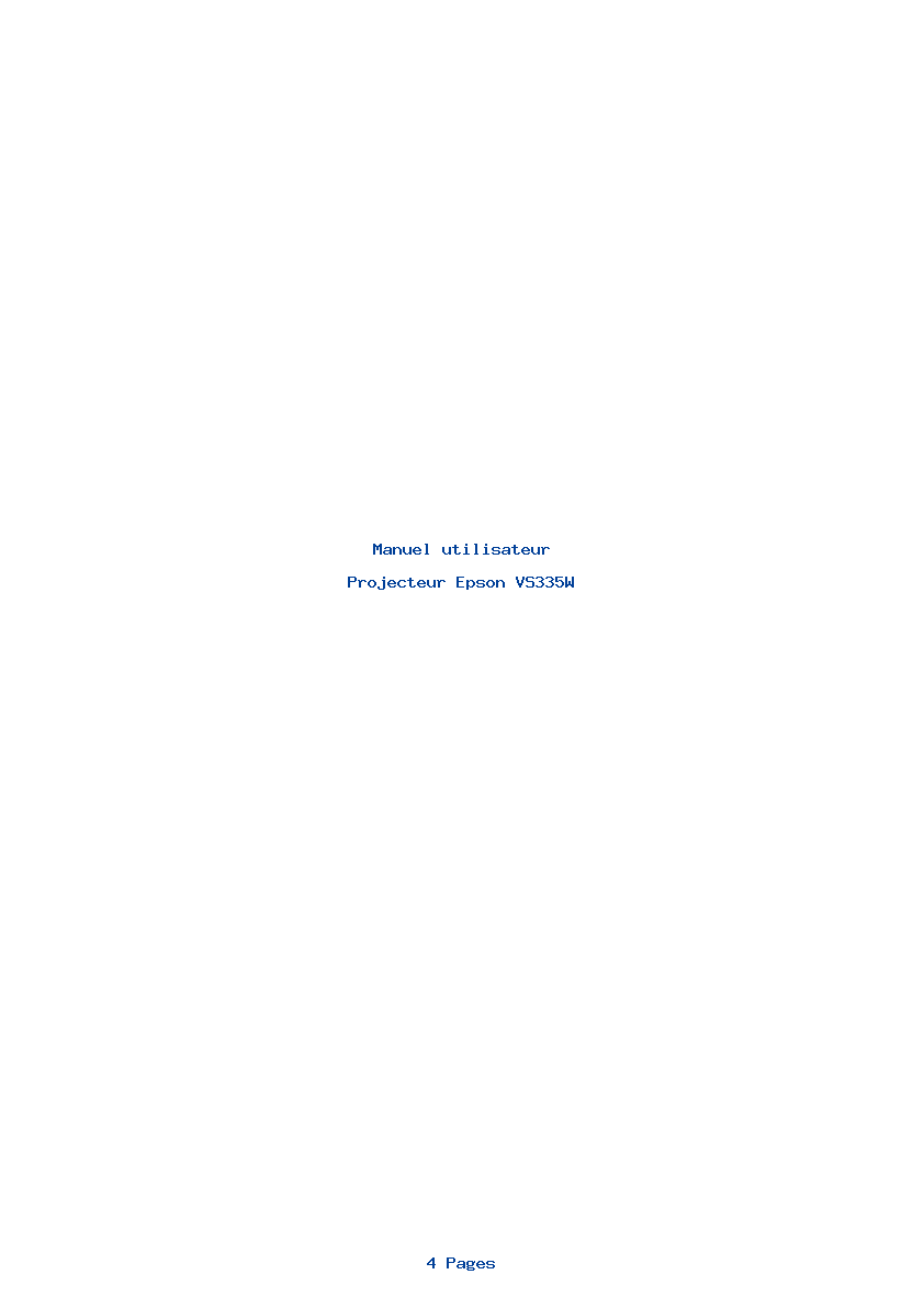 Page 1 de la notice Manuel utilisateur Epson VS335W