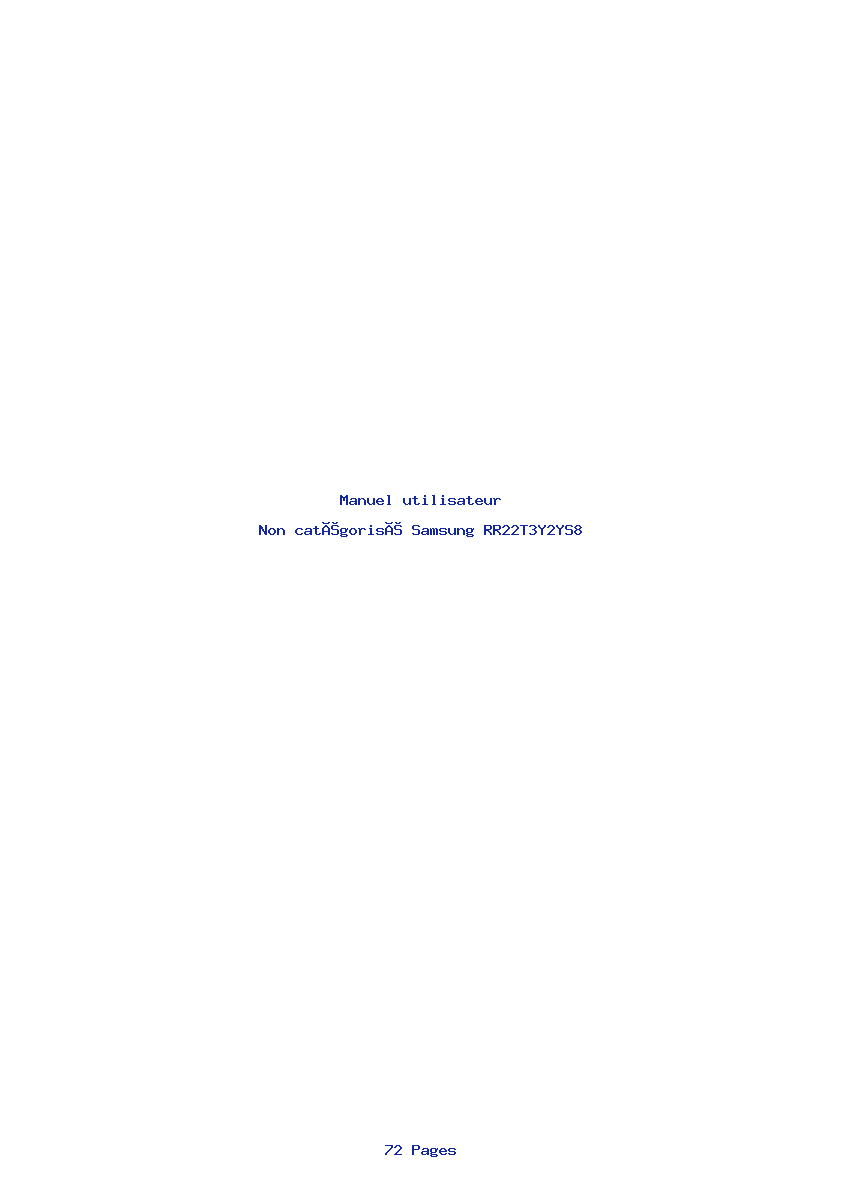 Page 1 de la notice Manuel utilisateur Samsung RR22T3Y2YS8