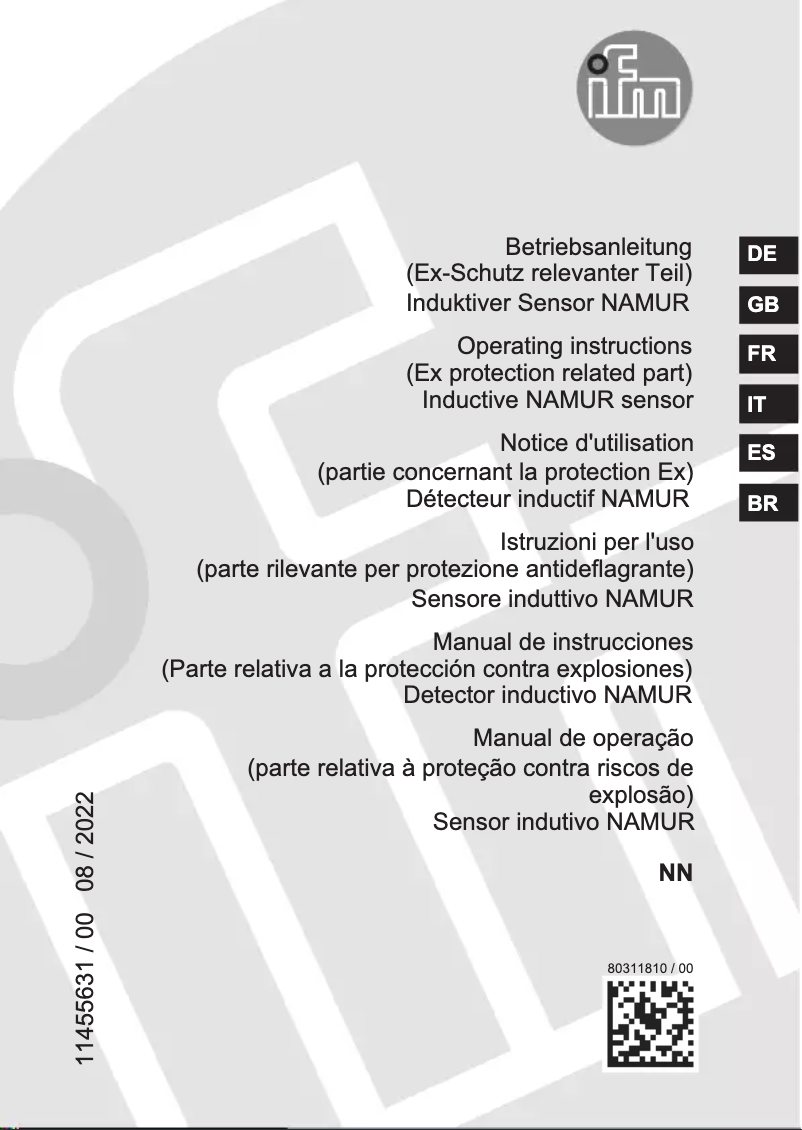 Page 1 de la notice Manuel utilisateur IFM NN5008