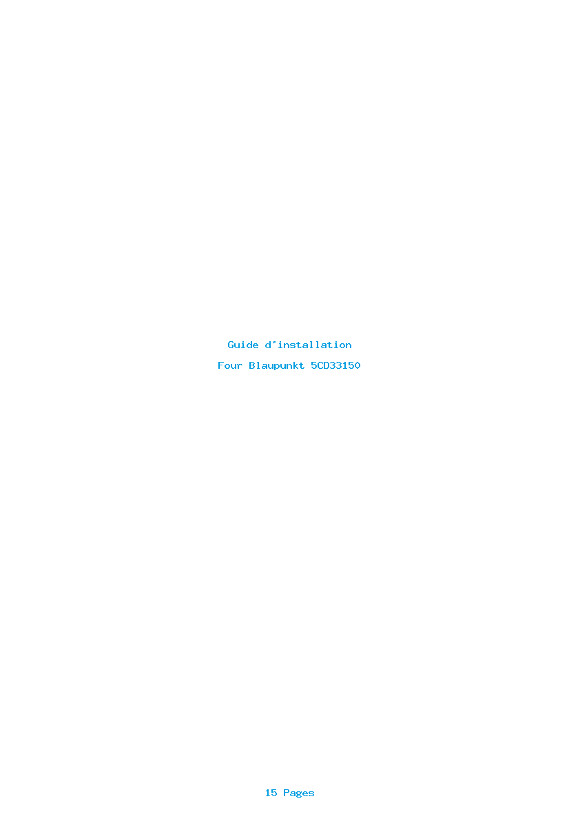 Page 1 de la notice Guide d'installation Blaupunkt 5CD33150
