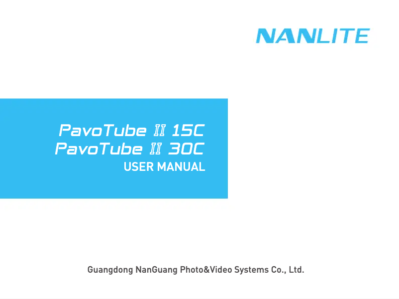Page 1 de la notice Manuel utilisateur Nanlite PavoTube II 30C