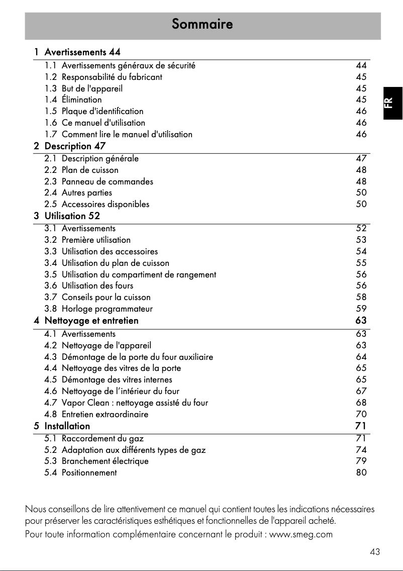 Página 1 del manual Manual de usuario Smeg SYD4110BL