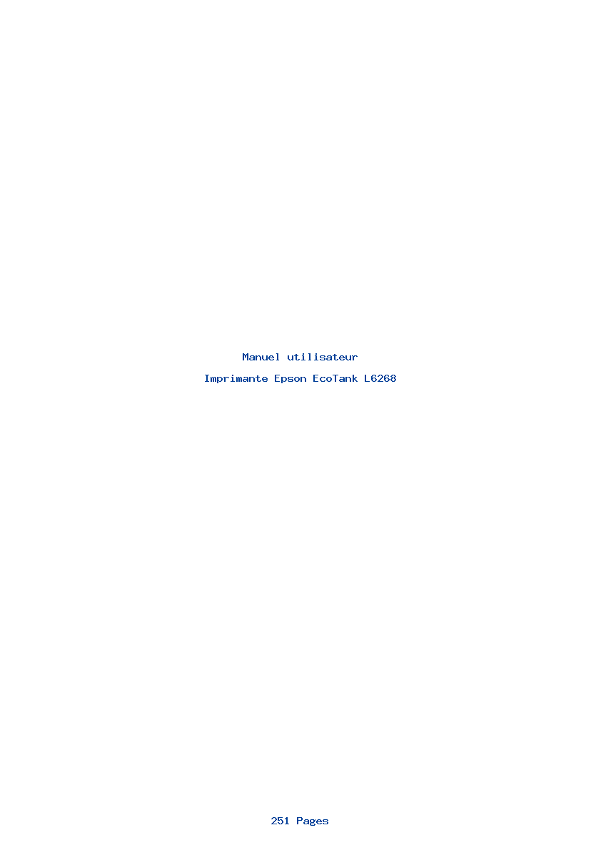 Page 1 de la notice Manuel utilisateur Epson EcoTank L6268
