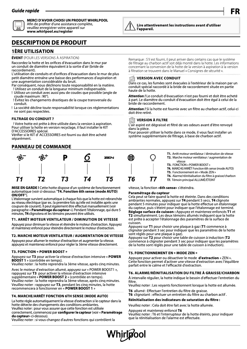 Página 1 del manual Manual de usuario Whirlpool WHBS 92F LT K