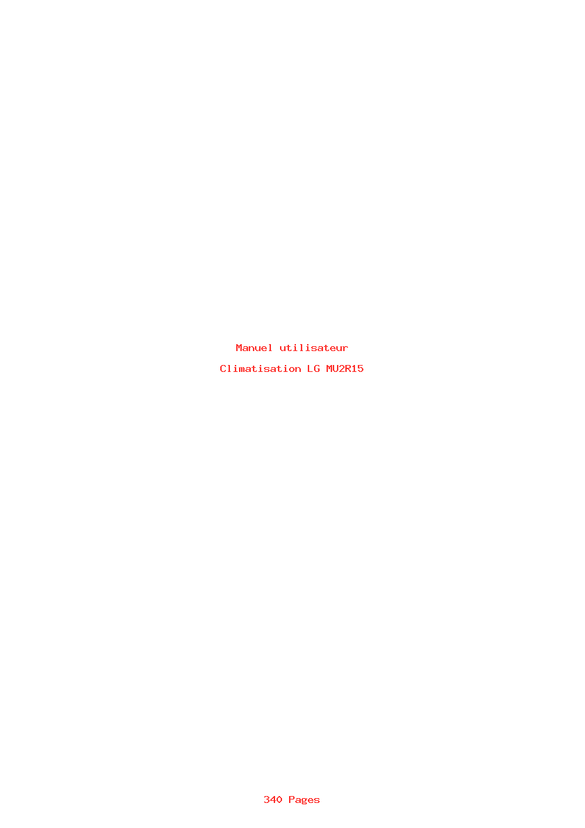 Page 1 de la notice Manuel utilisateur LG MU2R15