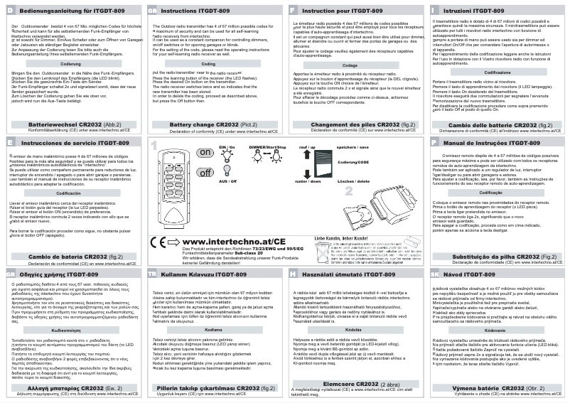 Page 1 de la notice Manuel utilisateur Intertechno ITGDT-809
