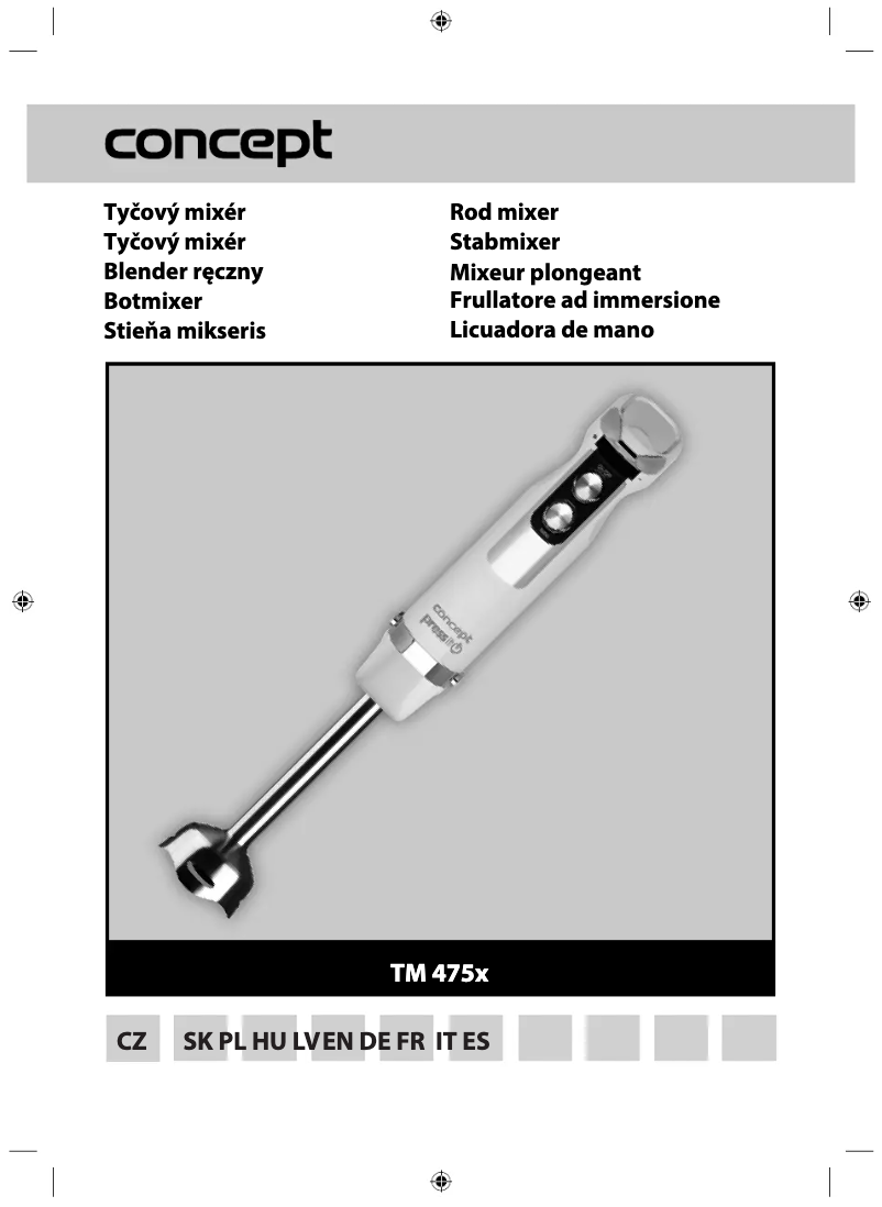 Page 1 de la notice Manuel utilisateur Concept TM4751