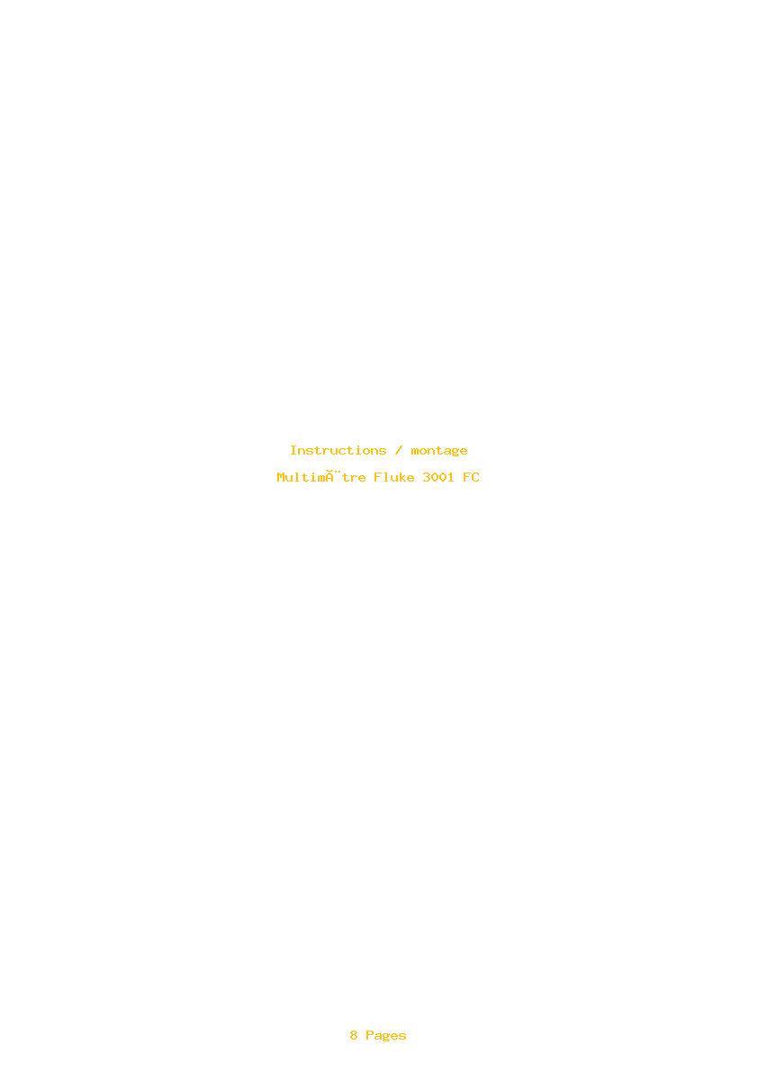 Page 1 de la notice Instructions / montage Fluke 3001 FC