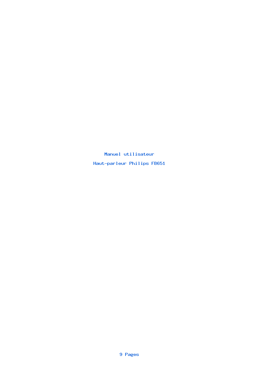 Page 1 de la notice Manuel utilisateur Philips FB651