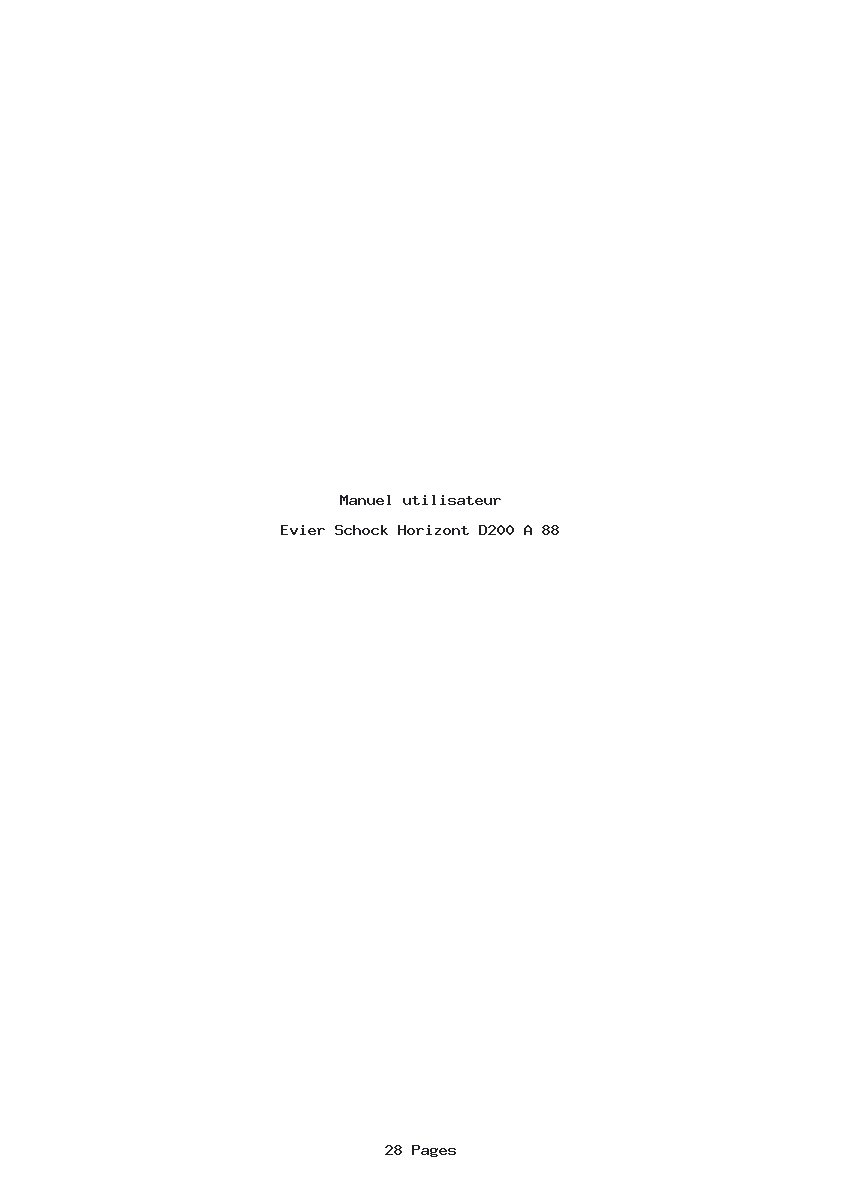 Page 1 de la notice Manuel utilisateur Schock Horizont D200 A 88