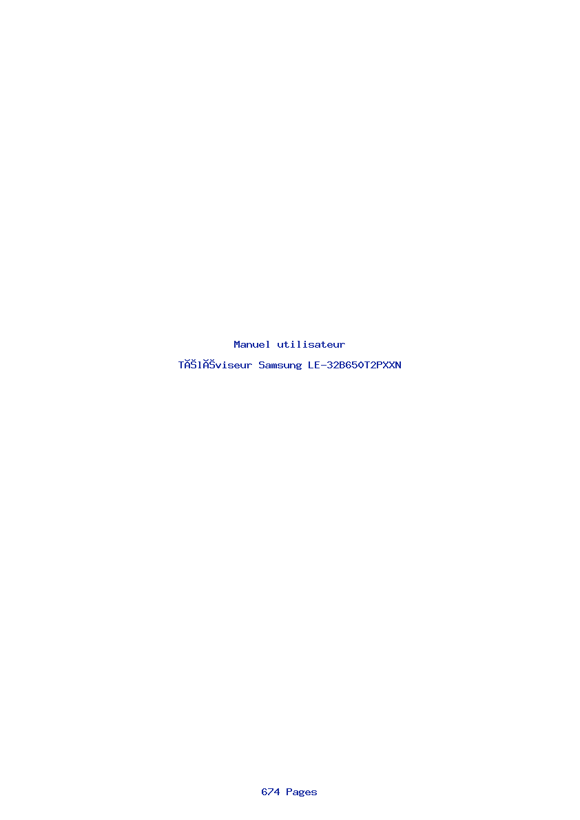 Page 1 de la notice Manuel utilisateur Samsung LE-32B650T2PXXN