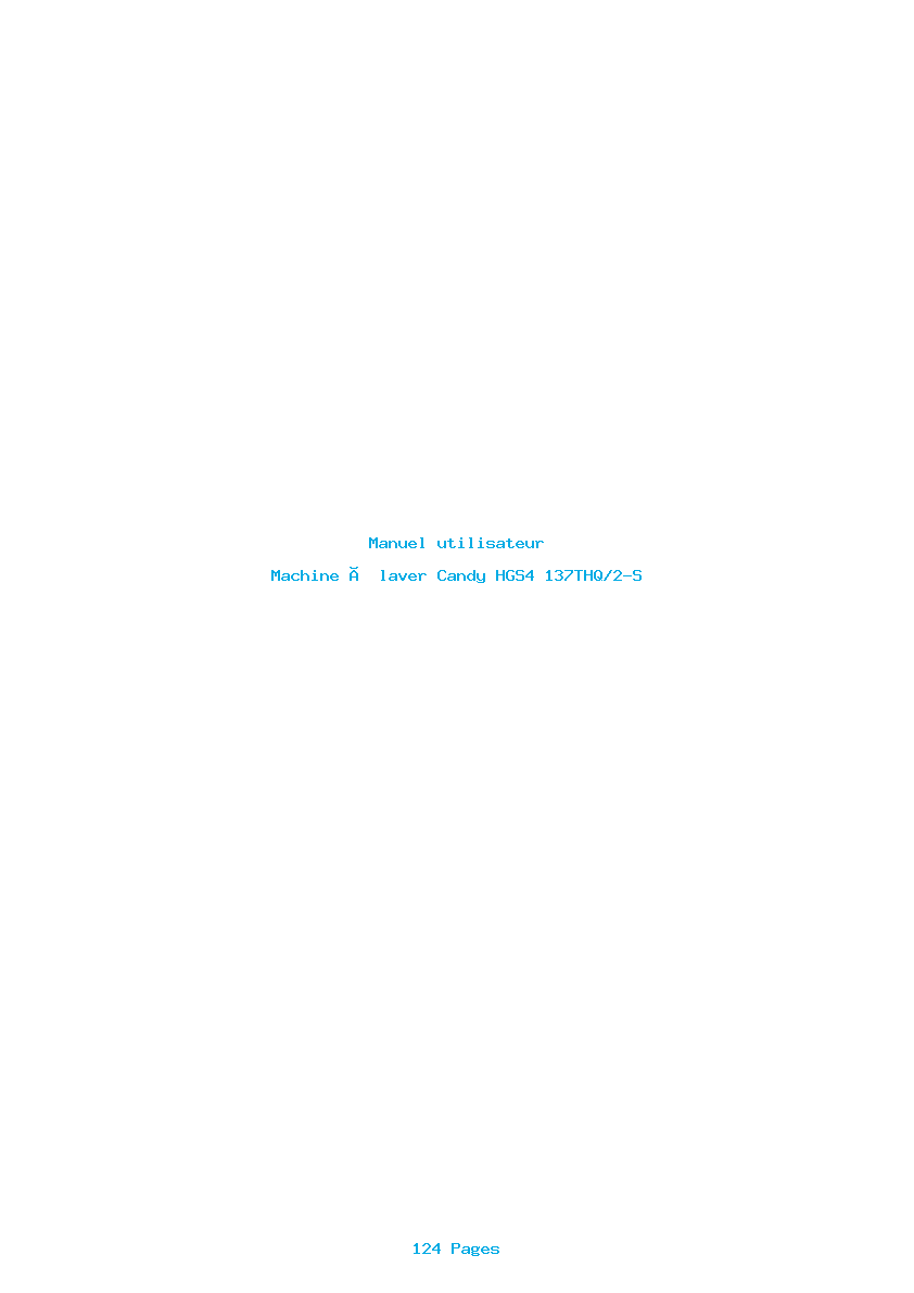 Page 1 de la notice Manuel utilisateur Candy HGS4 137THQ/2-S