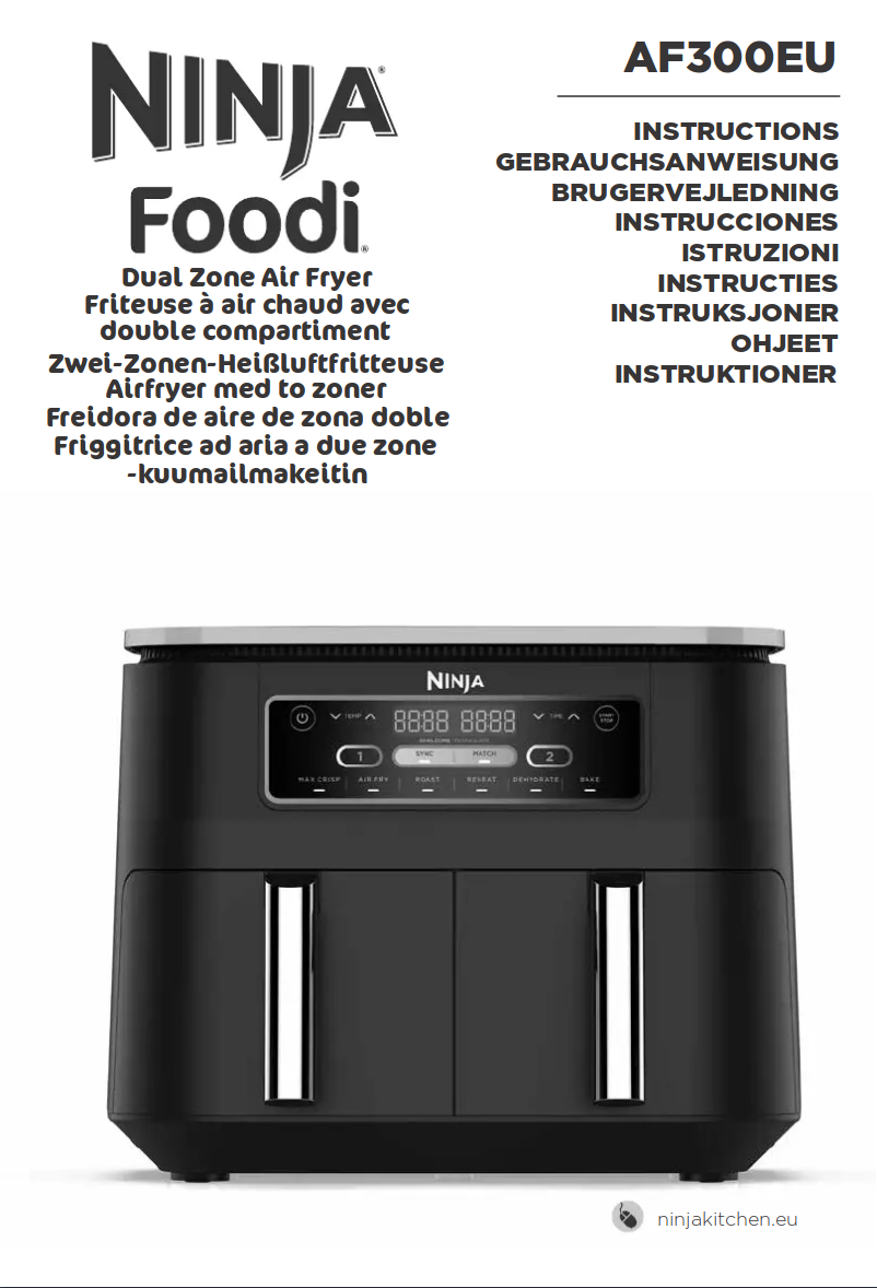 Page 1 de la notice Manuel utilisateur Ninja Foodi AirFryer AF300EU