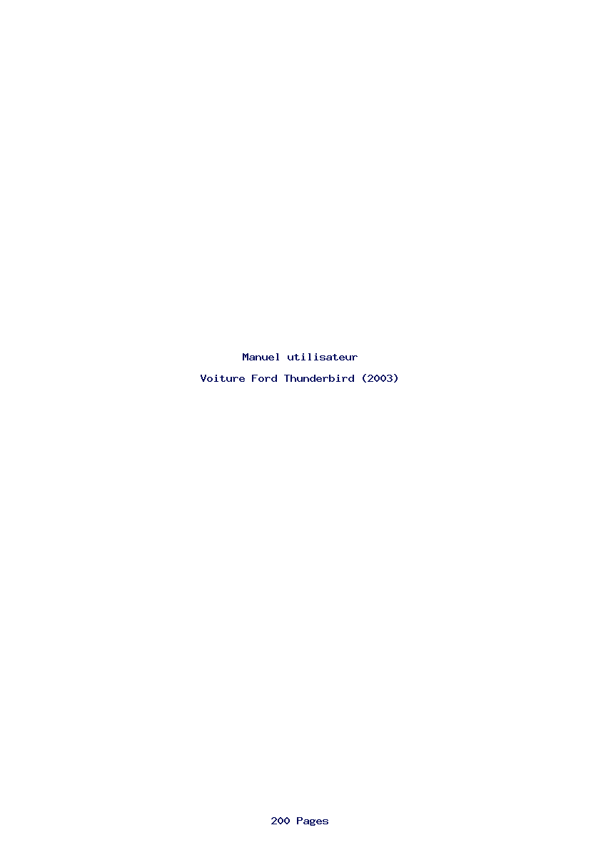 Image de la première page du manuel de l'appareil Thunderbird (2003)