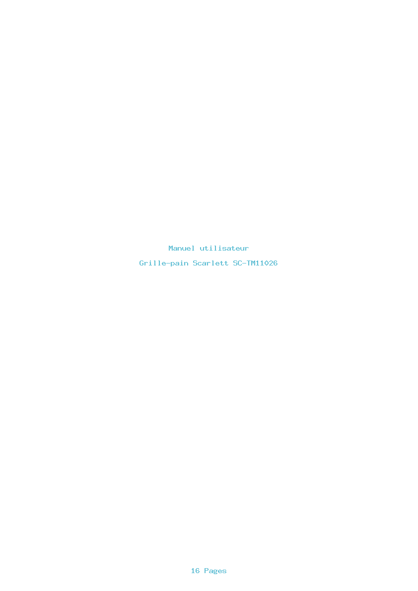 Page 1 de la notice Manuel utilisateur Scarlett SC-TM11026