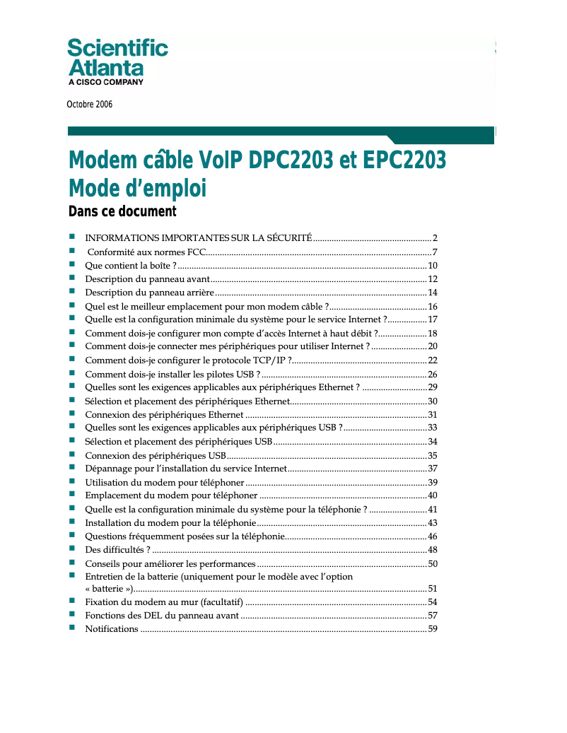 Página 1 del manual Manual de usuario Cisco DPC2203