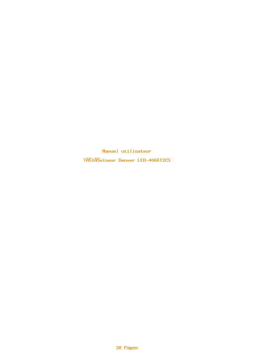 Page 1 de la notice Manuel utilisateur Denver LED-4066T2CS