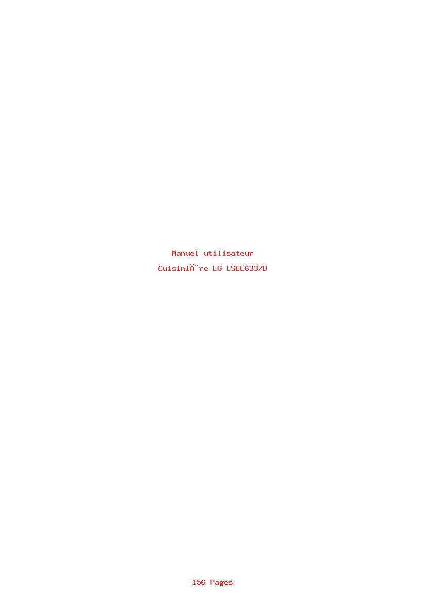 Page 1 de la notice Manuel utilisateur LG LSEL6337D