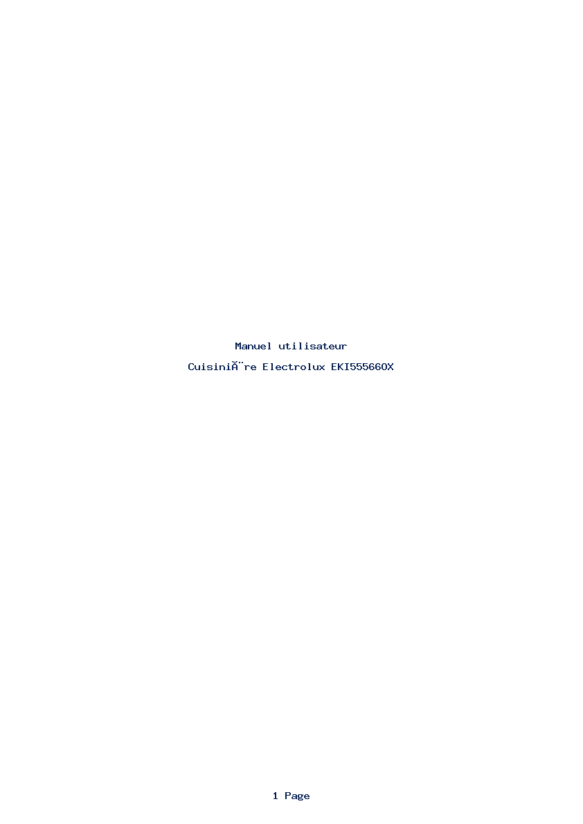 Page 1 de la notice Manuel utilisateur Electrolux EKI55566OX