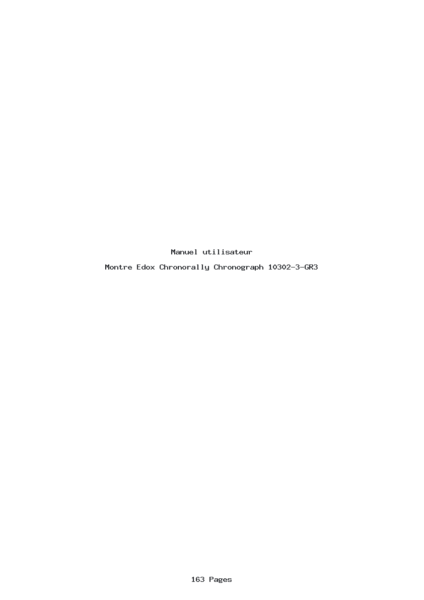 Page 1 de la notice Manuel utilisateur Edox Chronorally Chronograph 10302-3-GR3