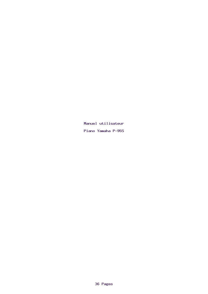 Page 1 de la notice Manuel utilisateur Yamaha P-95S