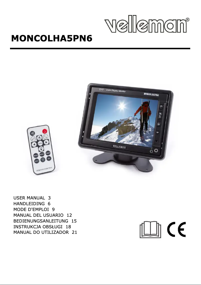 Page 1 de la notice Manuel utilisateur Velleman MONCOLHA5PN6