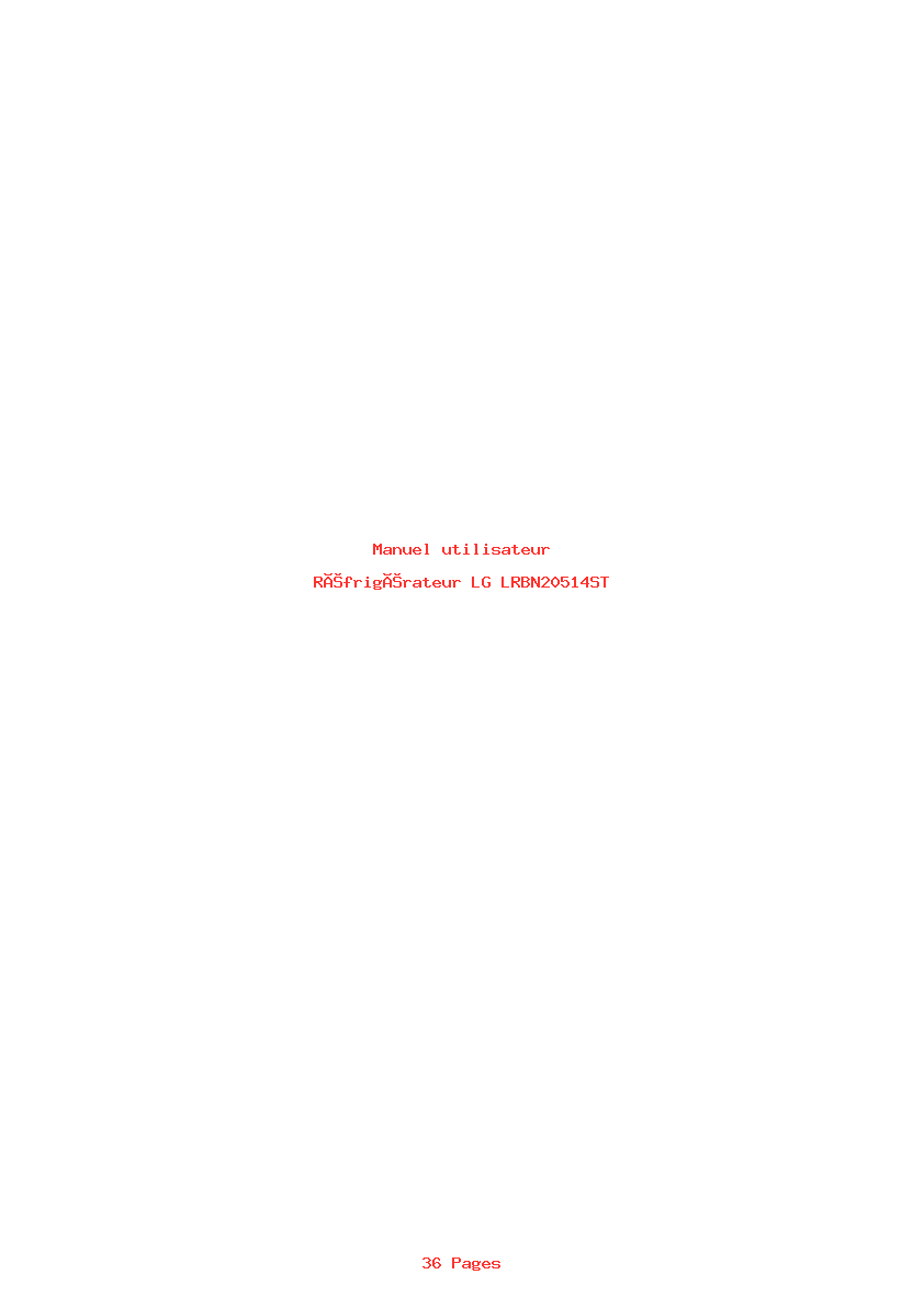 Page 1 de la notice Manuel utilisateur LG LRBN20514ST