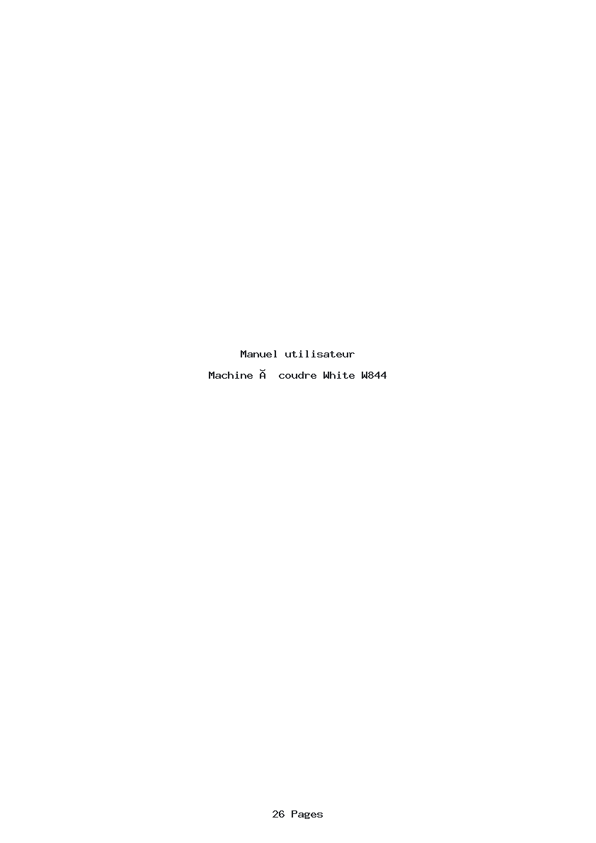 Page 1 de la notice Manuel utilisateur White W844