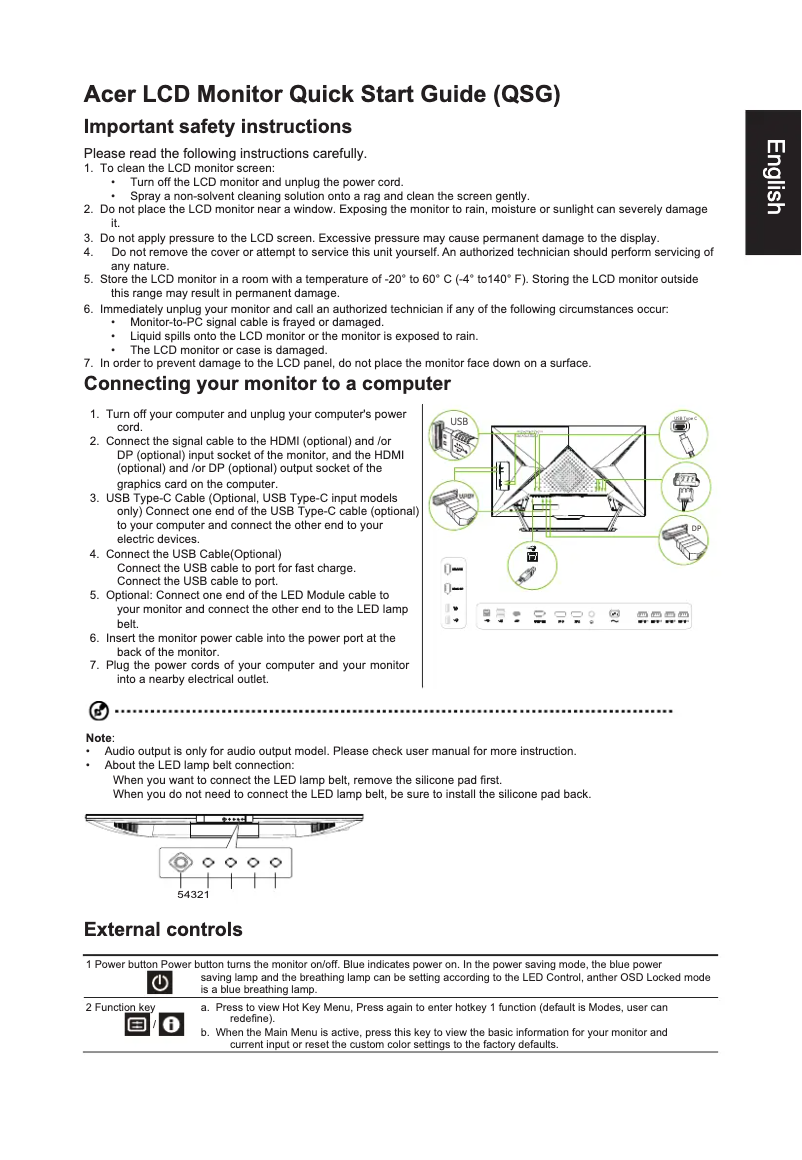 Page 1 de la notice Guide de démarrage rapide Acer CG437K