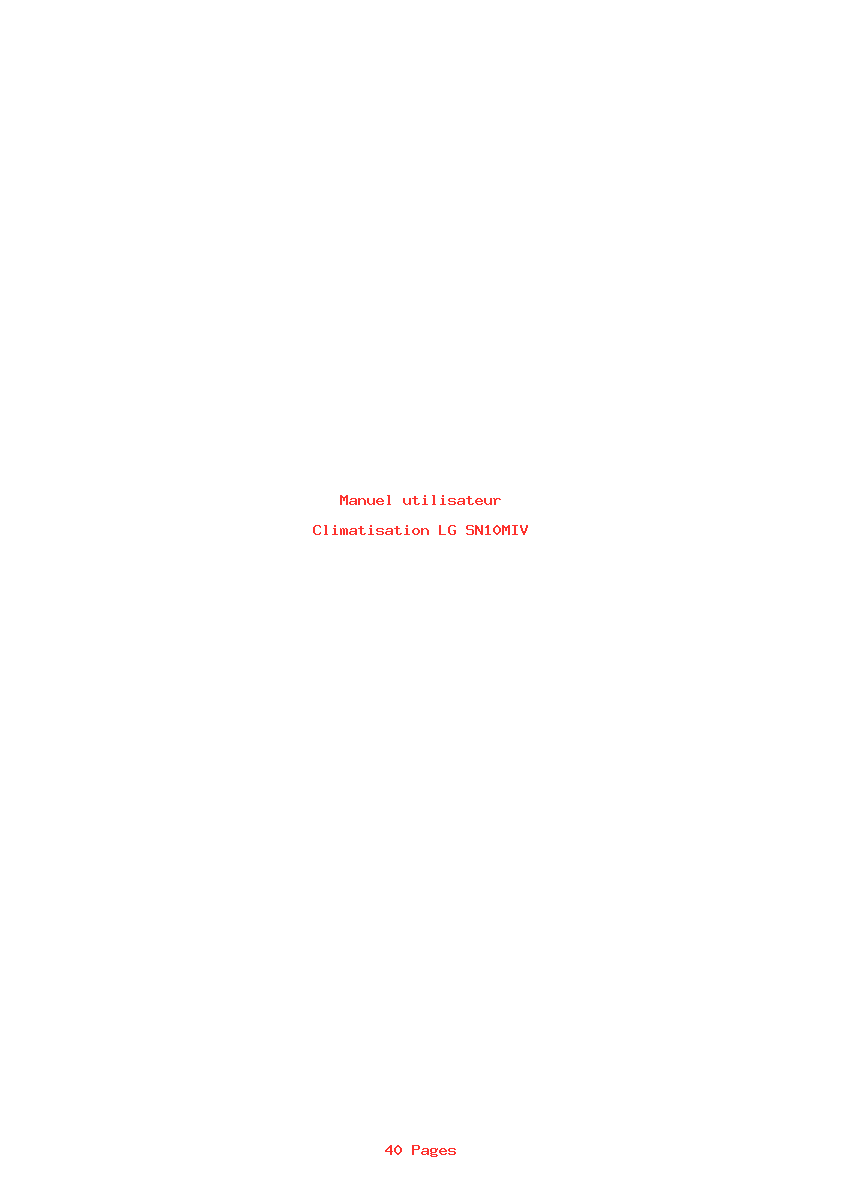 Page 1 de la notice Manuel utilisateur LG SN10MIV