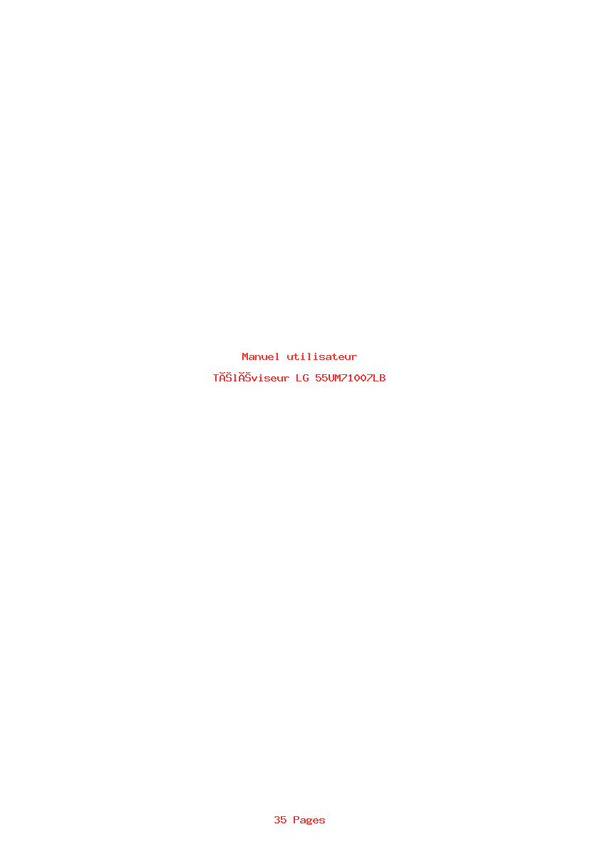 Page 1 de la notice Manuel utilisateur LG 55UM71007LB