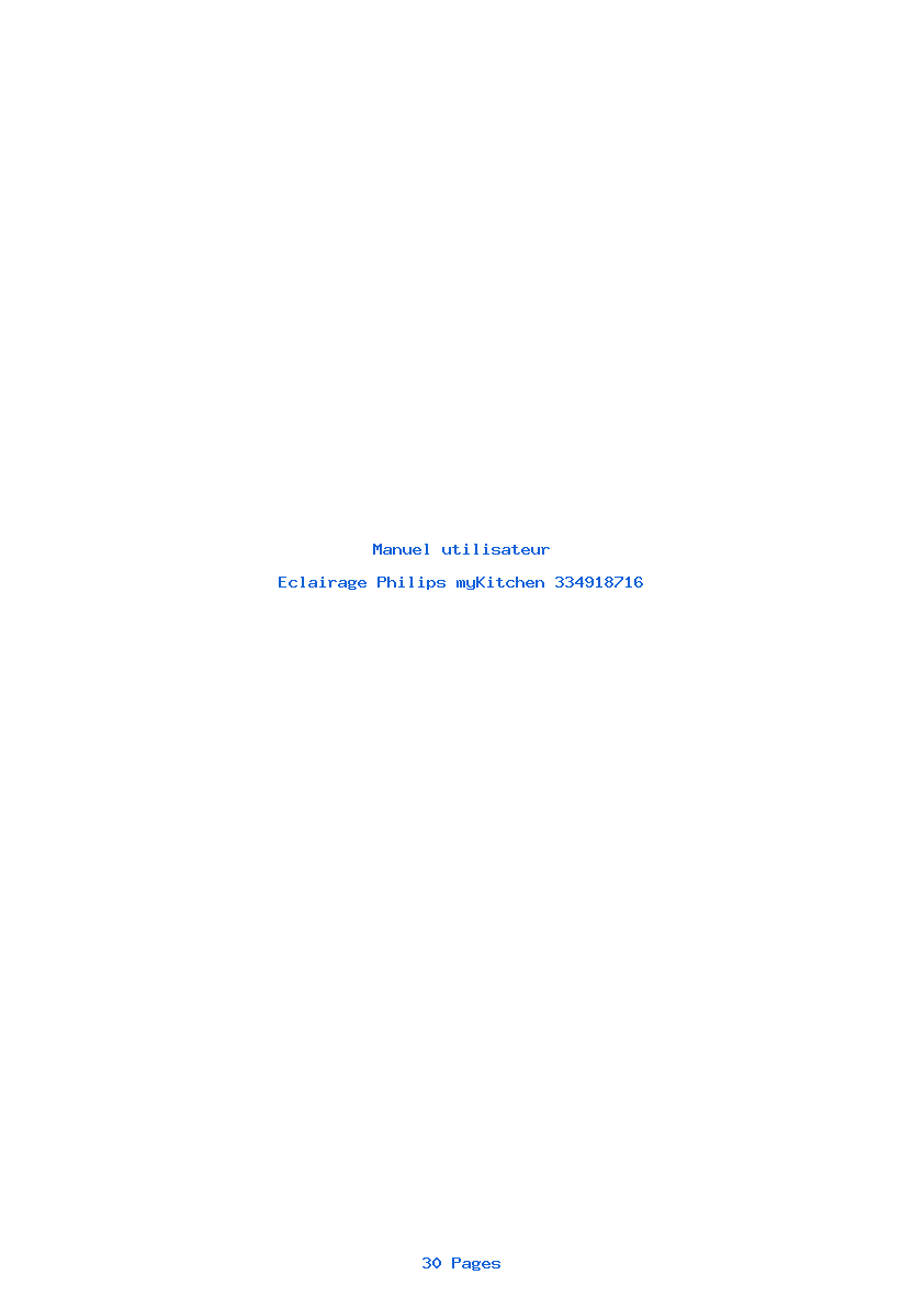 Page 1 de la notice Manuel utilisateur Philips myKitchen 334918716