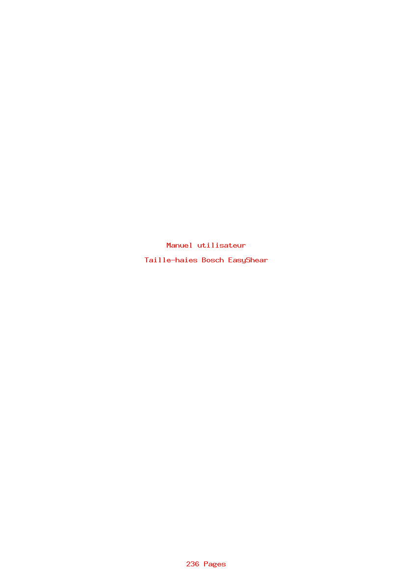 Page 1 de la notice Manuel utilisateur Bosch EasyShear