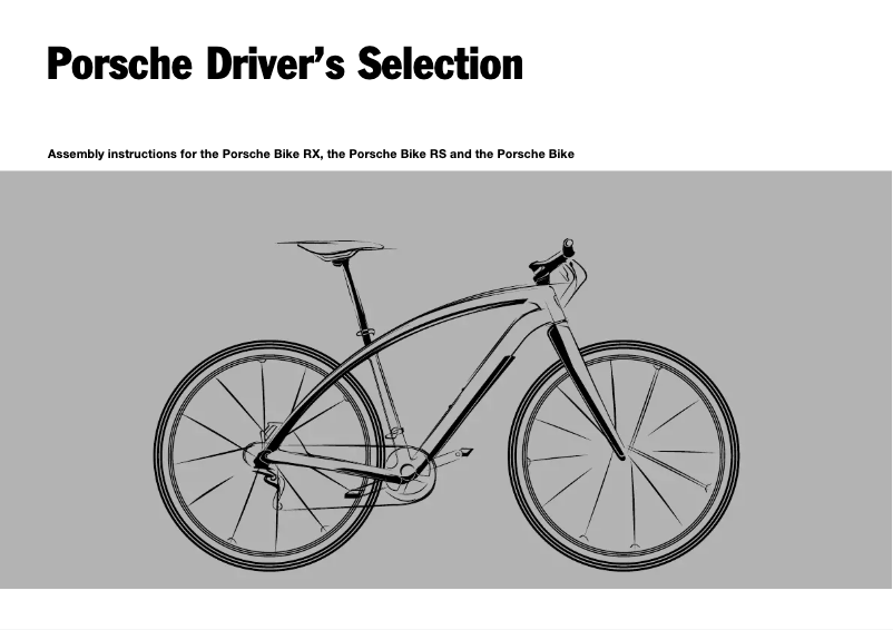 Page 1 of the manual User Manual Porsche Bike