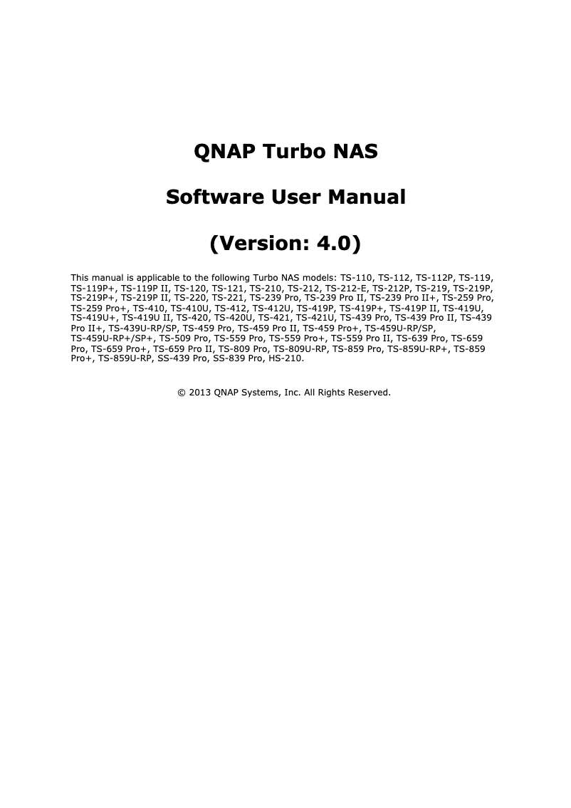 Page 1 de la notice Manuel utilisateur QNAP TS-112P