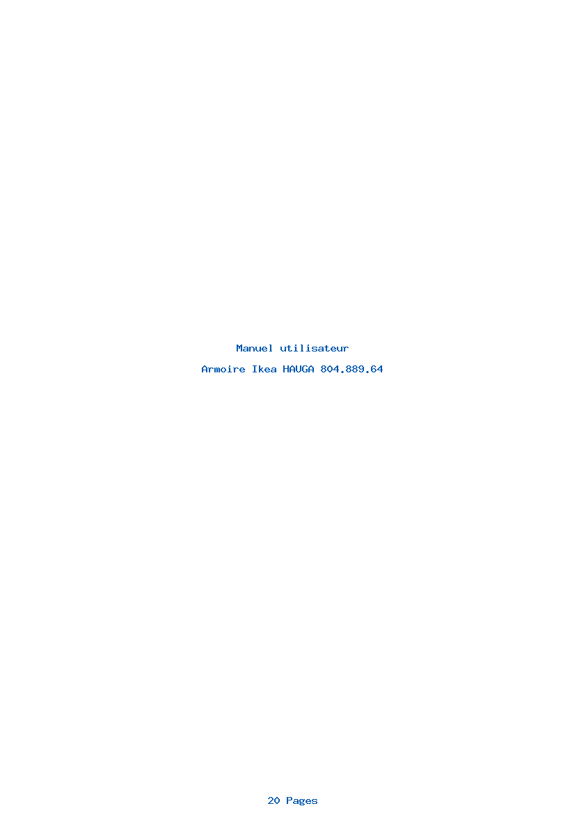 Page 1 de la notice Manuel utilisateur Ikea HAUGA 804.889.64