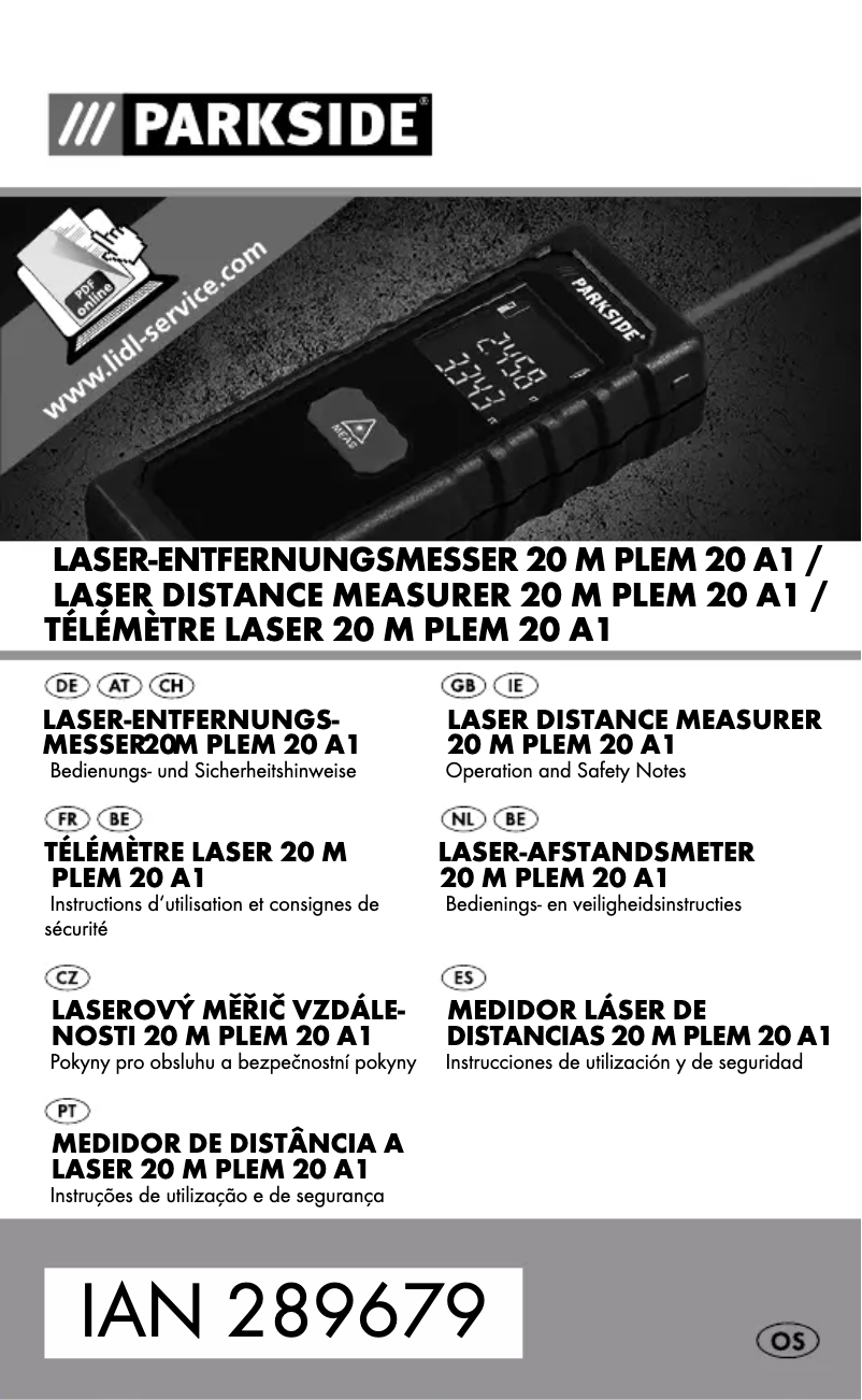 Page 1 de la notice Manuel utilisateur Parkside PLEM 20 A1