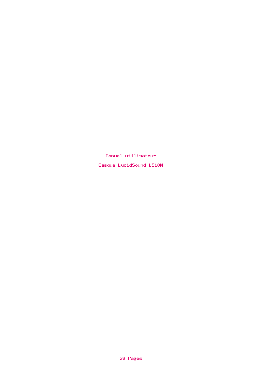 Page 1 de la notice Manuel utilisateur LucidSound LS10N