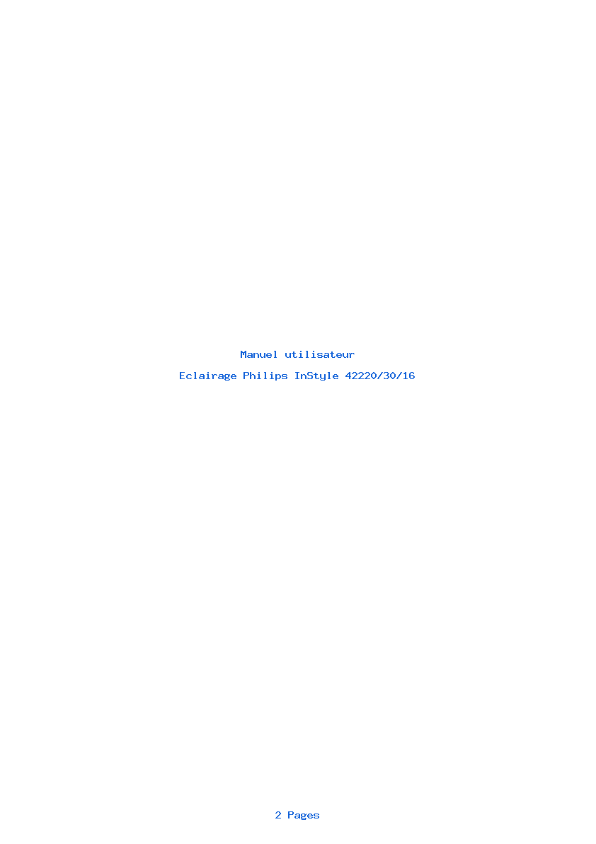 Page 1 de la notice Manuel utilisateur Philips InStyle 42220/30/16