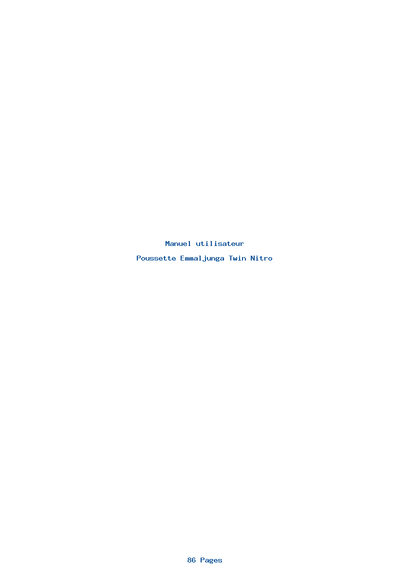 Page 1 de la notice Manuel utilisateur Emmaljunga Twin Nitro